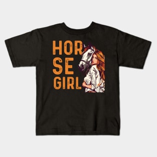 Horse Girl - Just A Girl Who Loves Horses, Horseback Riding Kids T-Shirt